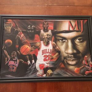 Vintage Framed 38×26 Michael Jordan Artwork.